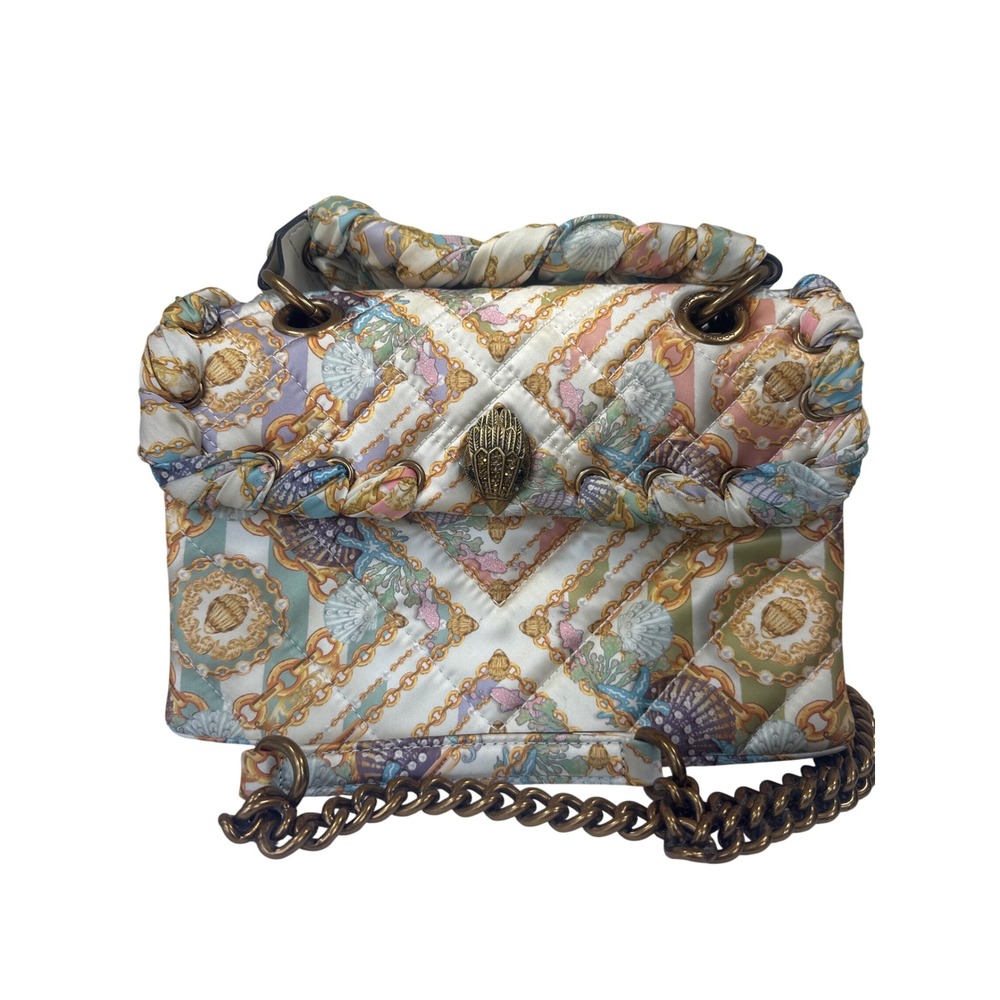 Kurt Geiger London Kensington Sea Shell Print Quilted Satin Shoulder Bag Multi